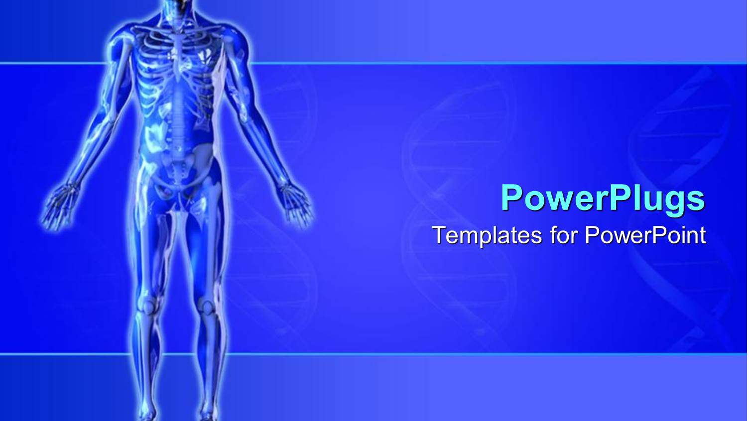 Blue Skeleton with Arms Outstretched Blue Background