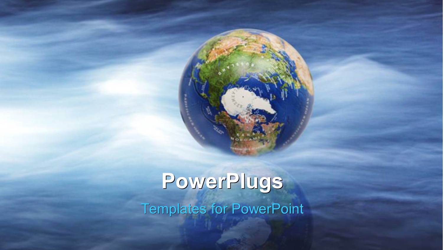 Blue Sky and Earth Globe with Reflection in Background