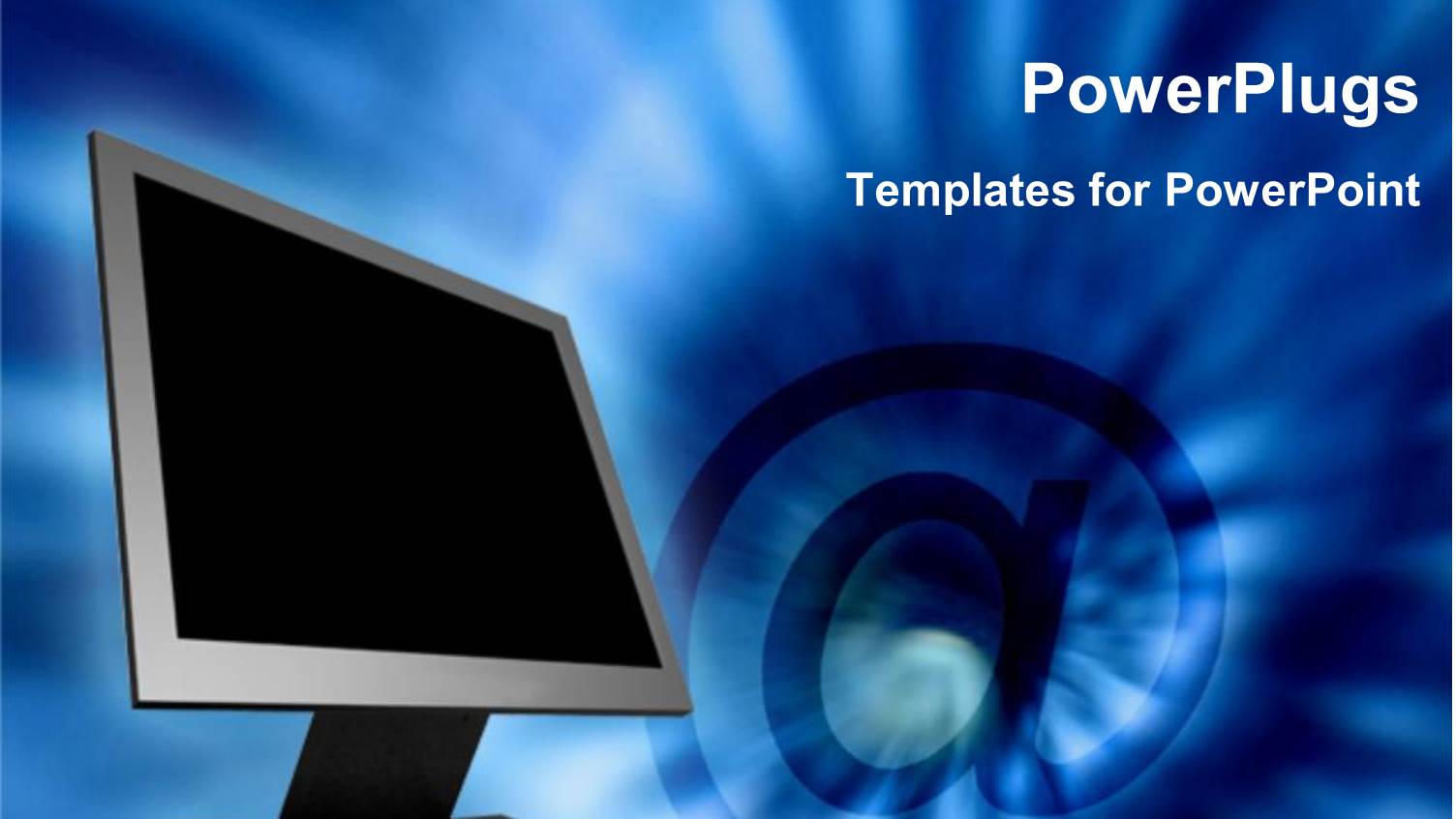 Blue Smoky Background with Computer Monitor and large Email Symbol