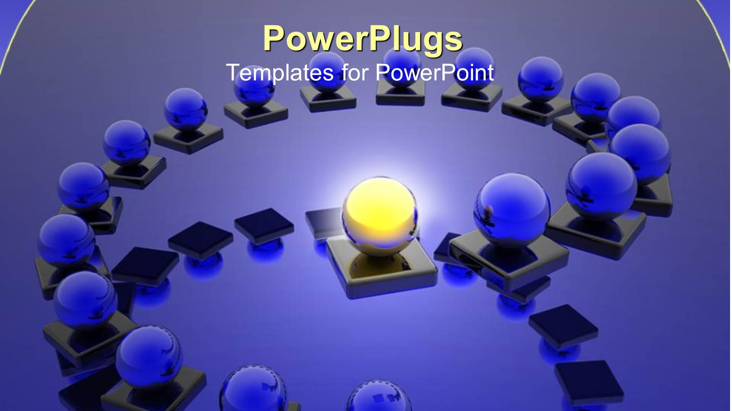 Blue Spheres on Black Box and Blue Background