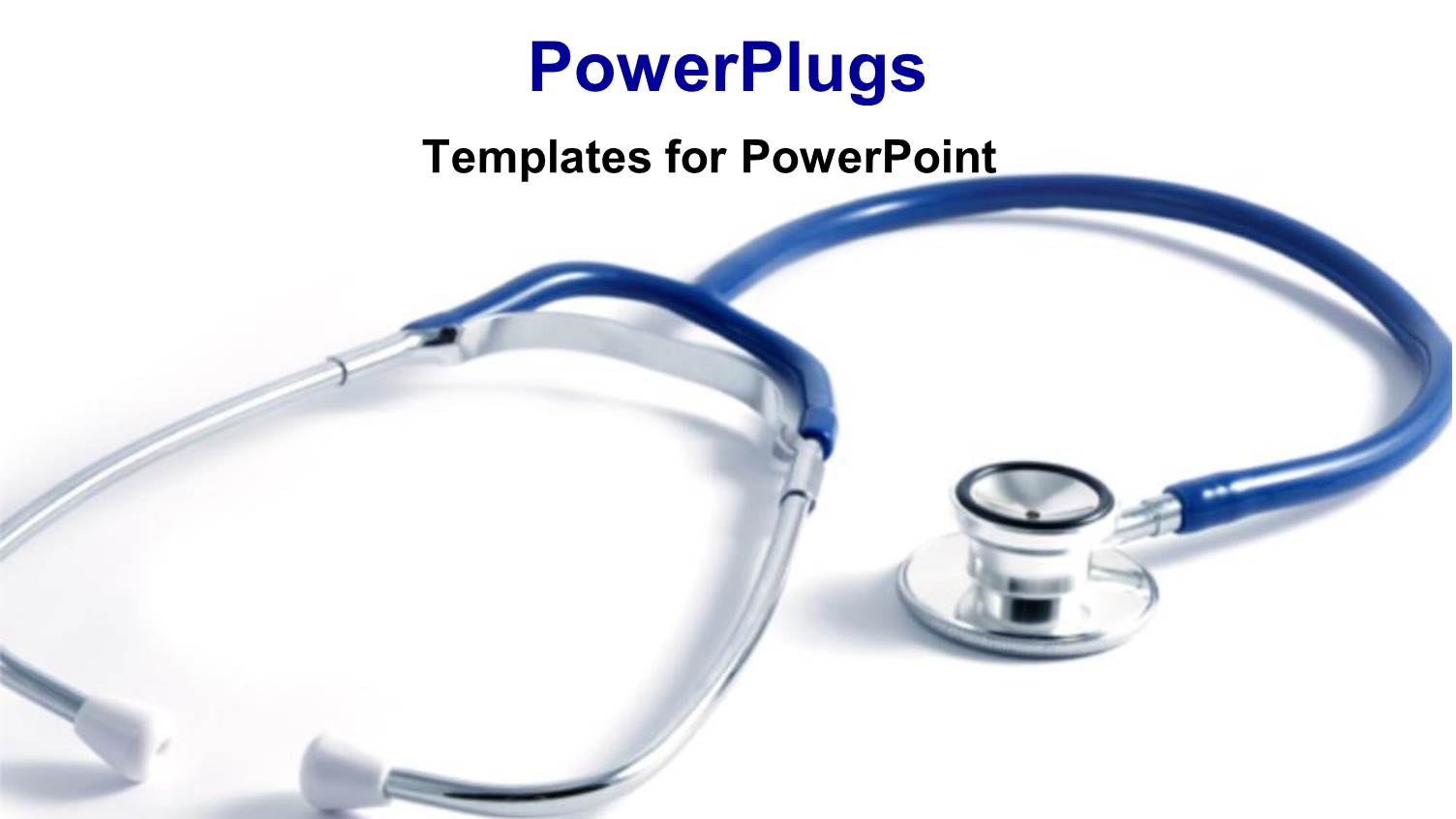 Blue Stethoscope with Shadow on Plain White Background