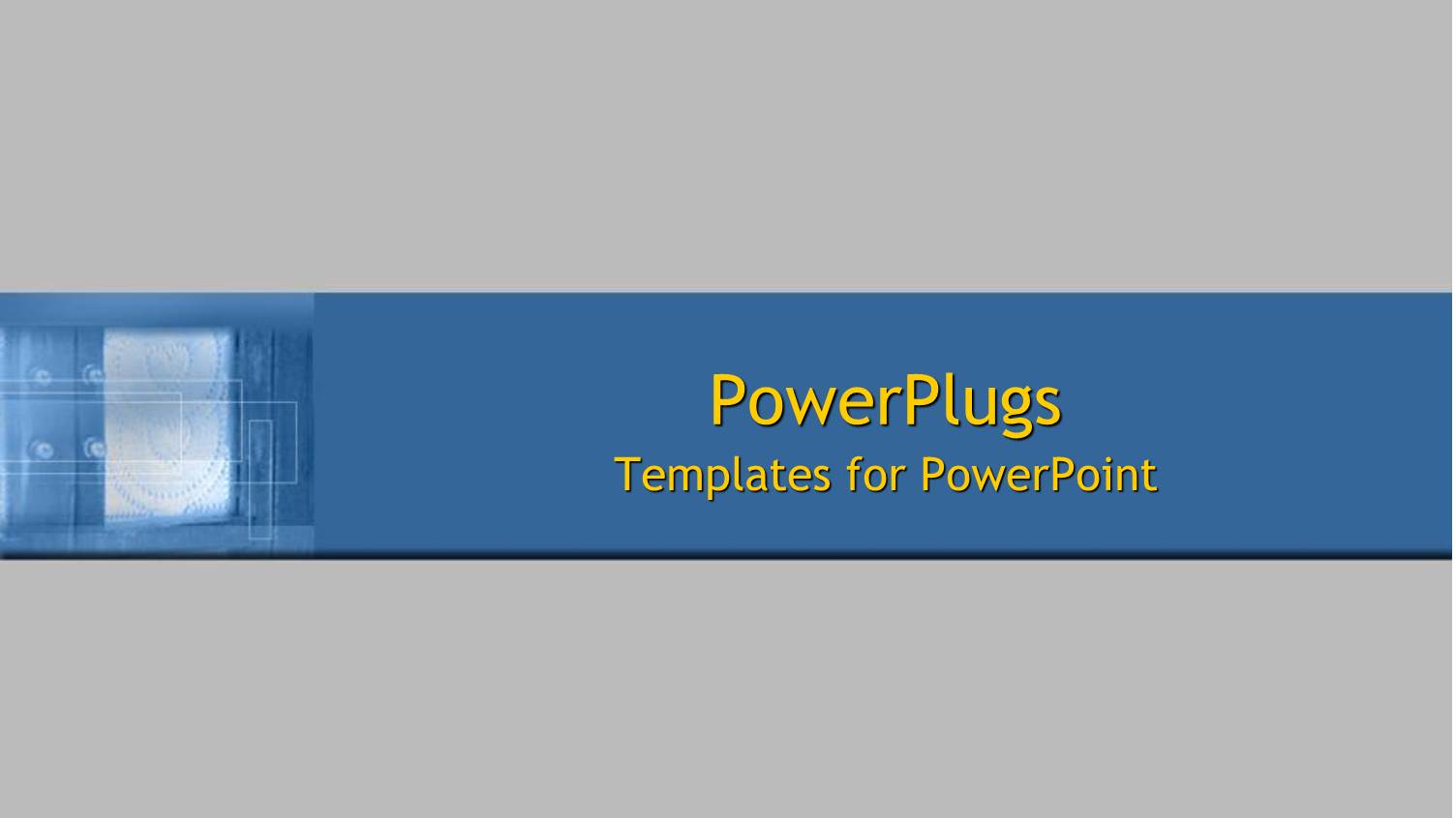 Blue Text Area with White Abstract Pattern on Gray Background