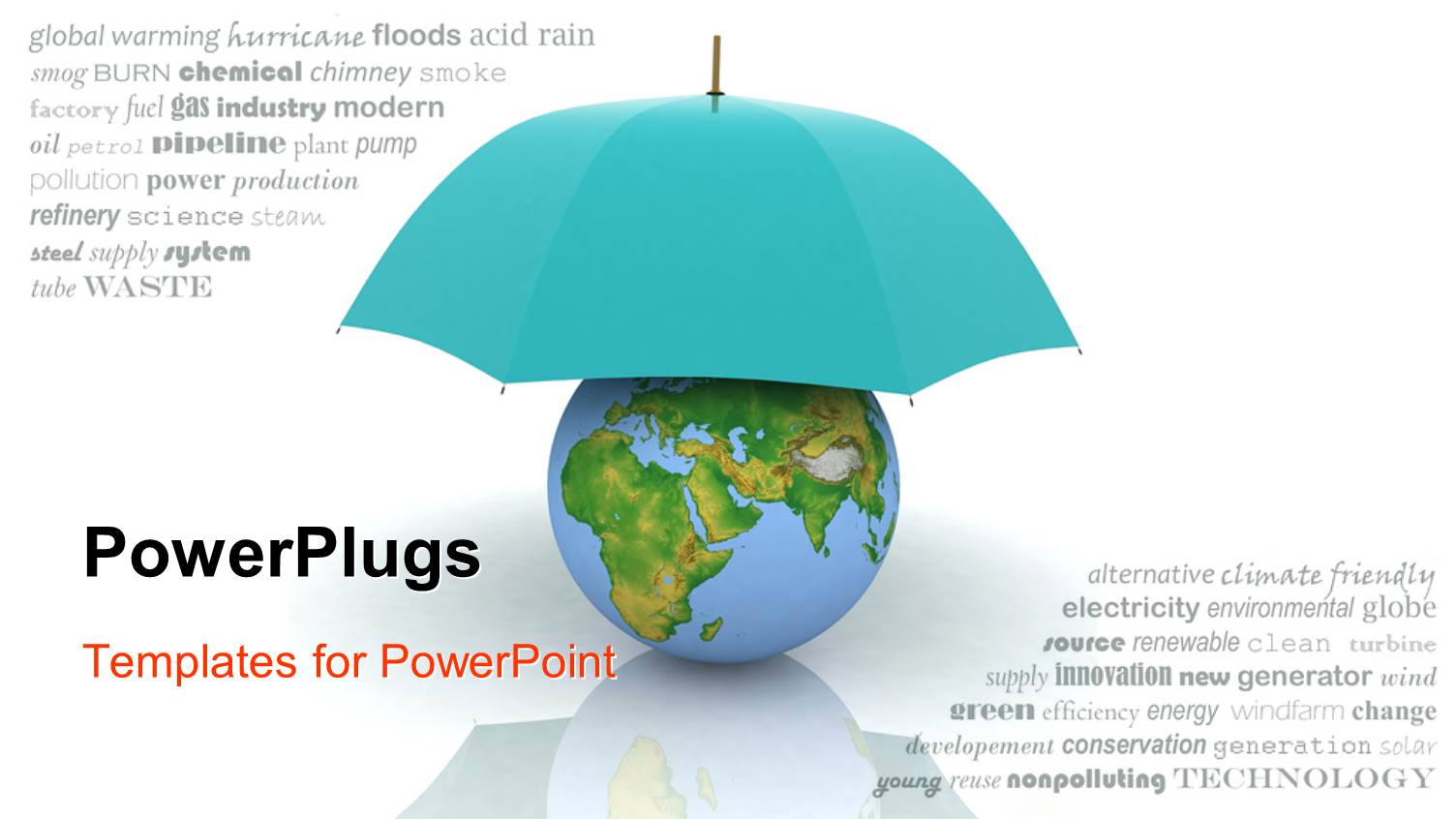 a Blue Umbrella Protecting the Earth