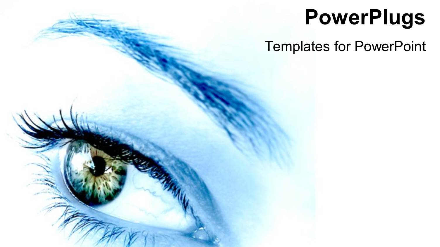 Blue Woman's Eye Envisioning Future as a Metaphor on a White Background