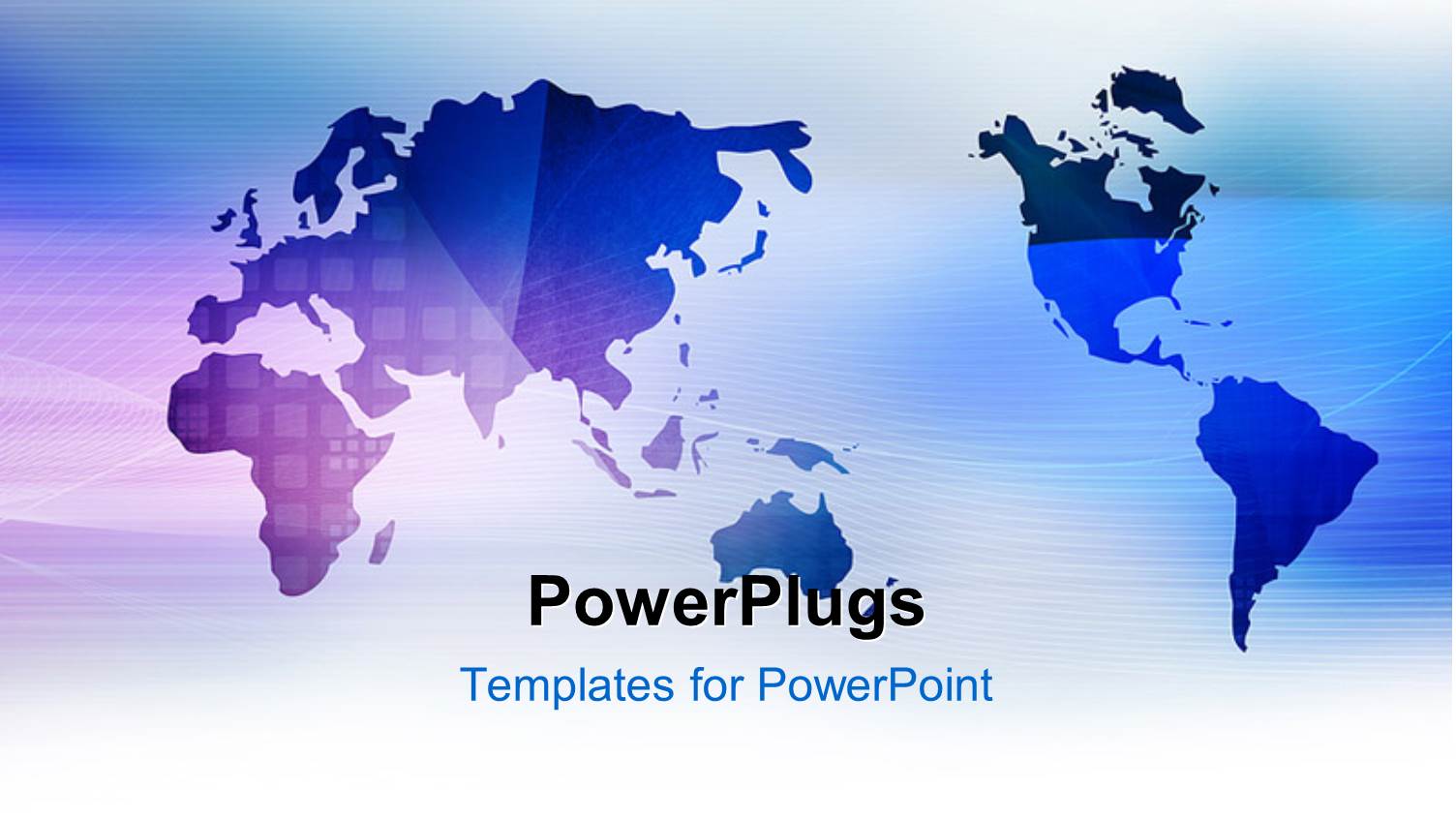 Blue World Map on White Background