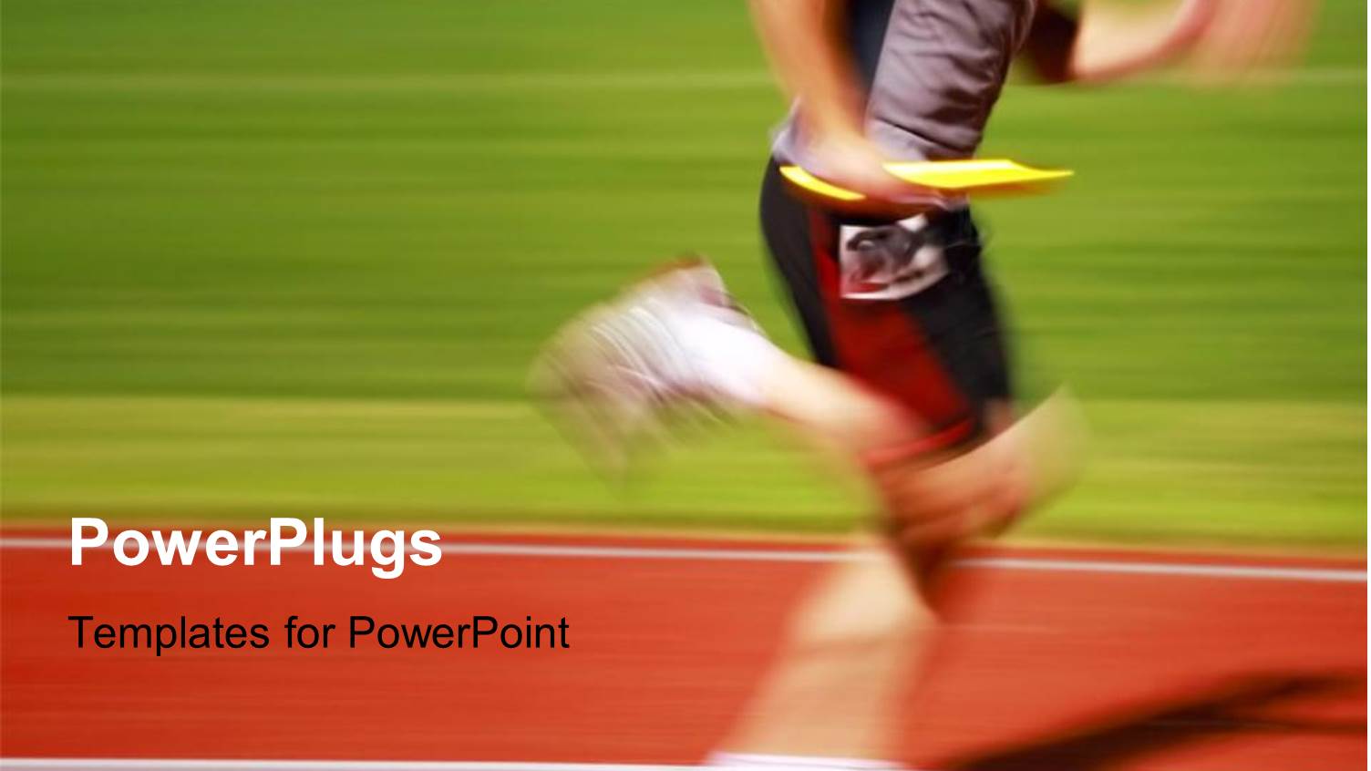 Blurry Runner in a Relay Race Carries the Baton to the Next Runner with Green Grass