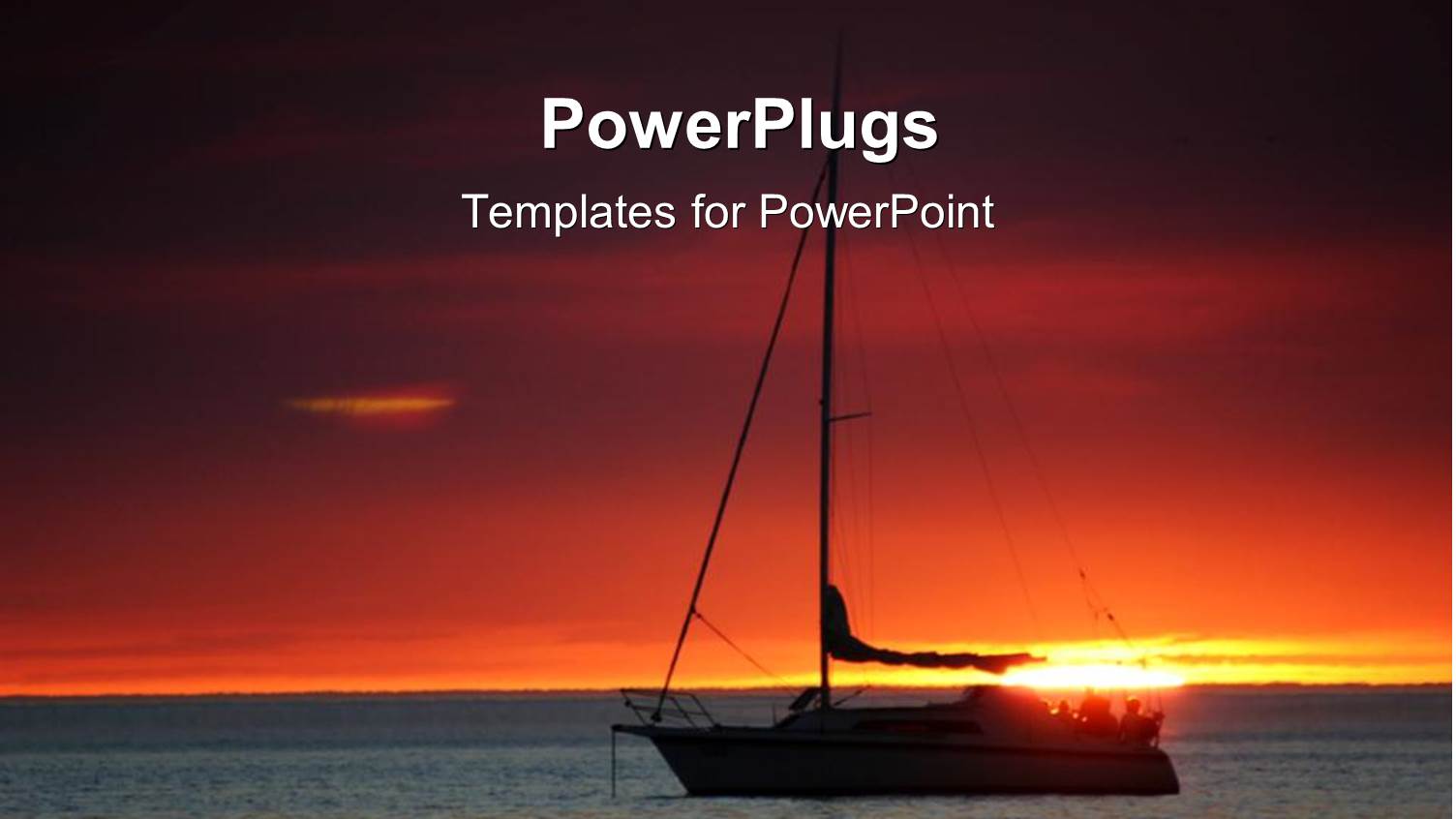 a Boat Inside the Sea with Sunset in Background