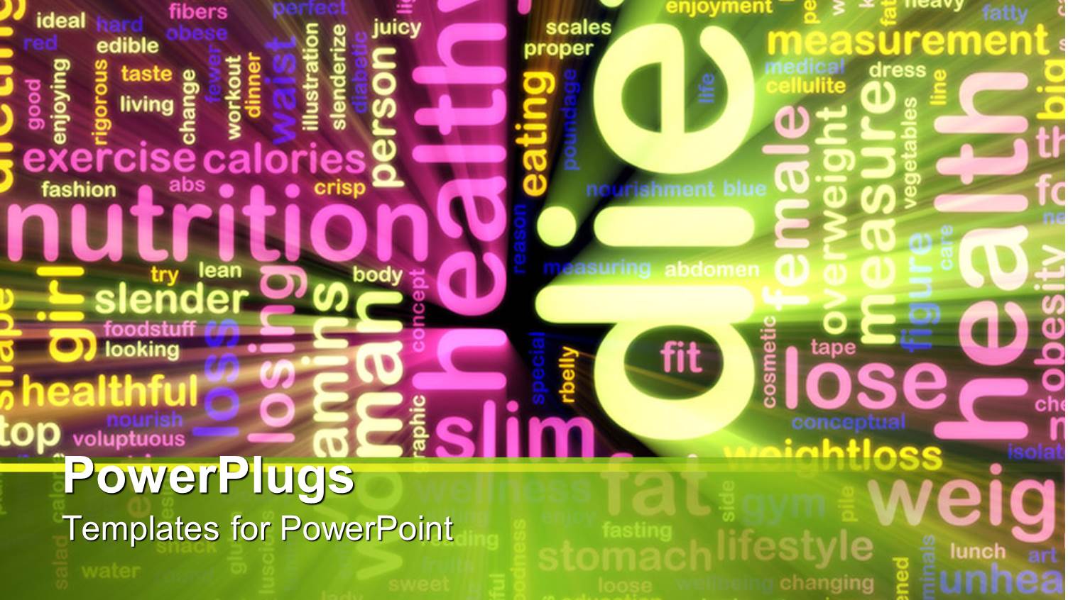 Body Image Word Cloud Emphasizing Healthy Diet and Nutrition