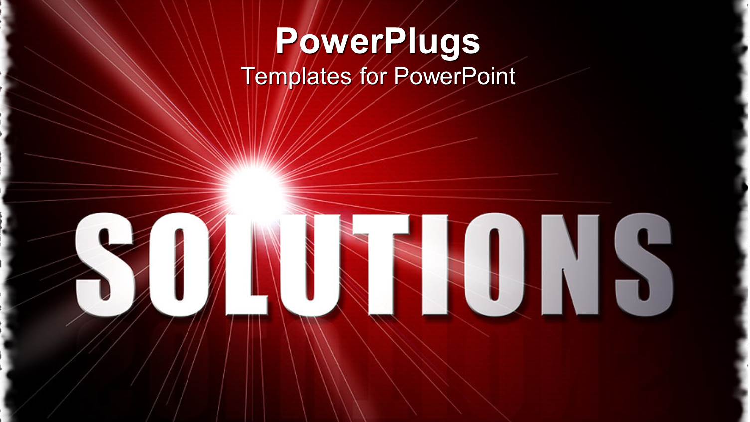 Bold Text 'SOLUTIONS' with Sparkling White Light on Wine Colored Background