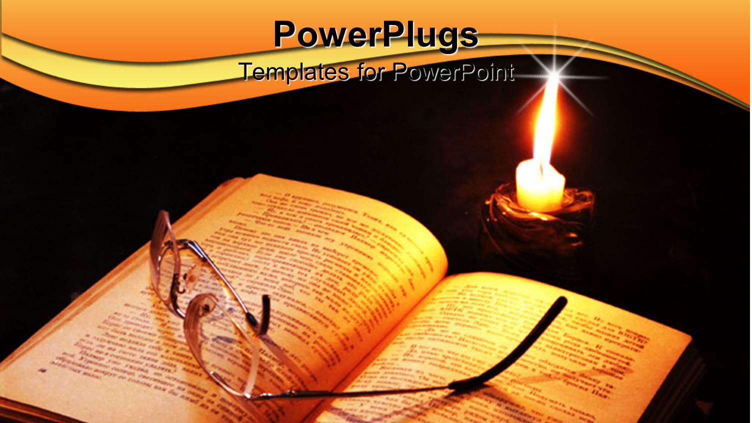 a Book Along with Glasses and a Burning Candle