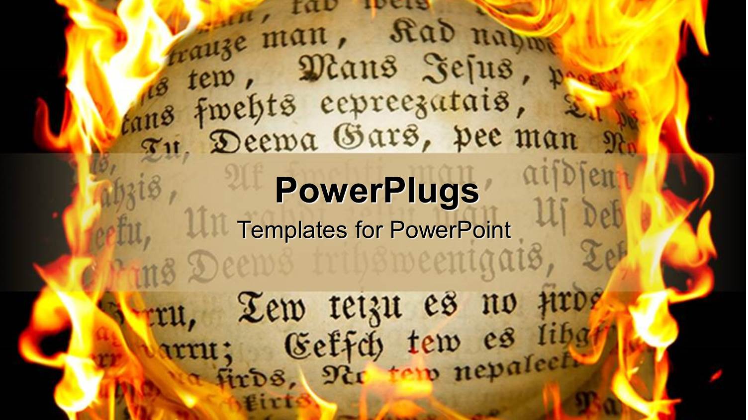 Book Page with Calligraphy Surrounded by Flames