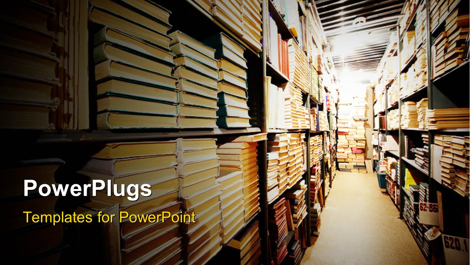 Bookshelves of big Library in Educational Institution