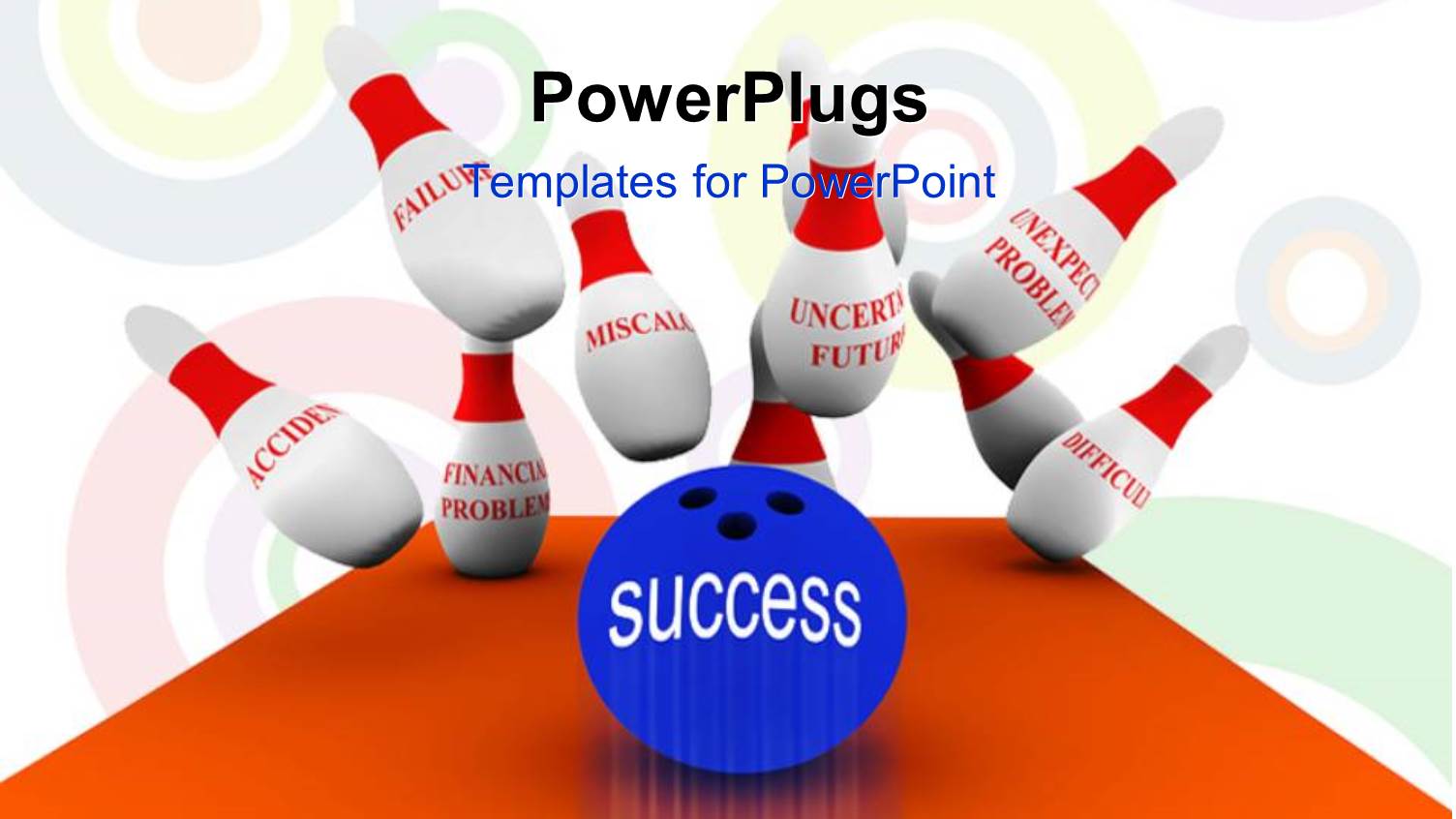 a Bowling Ball Hitting some Bowling Pins with a Text that Spells Out the Word 