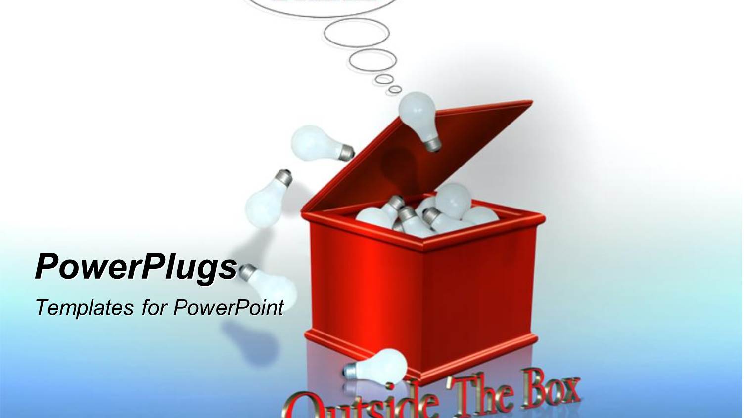 a Box Full of Ideas with Bluish Background