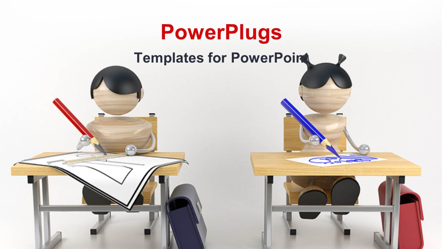 Boy and a Girl Studying in Classroom Drawing Education