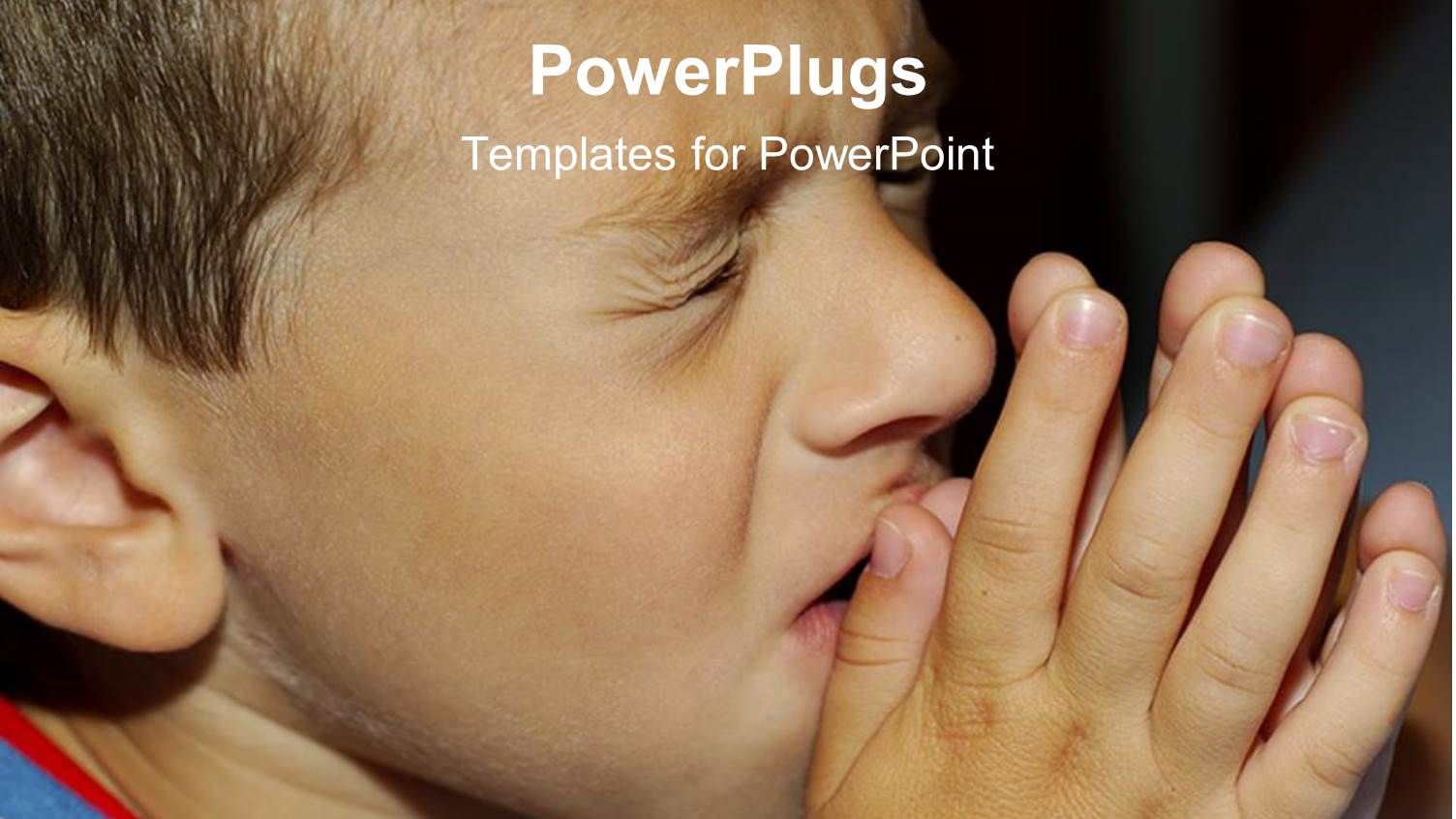 a Boy Praying with Blackish Background