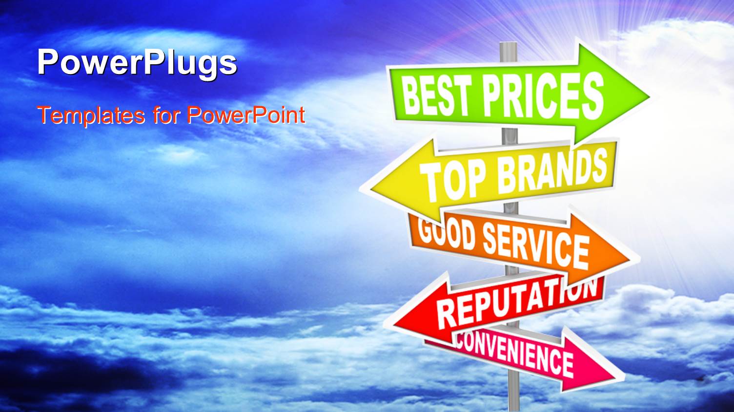 Branding Theme with Colorful Street Sign Arrows and Sky