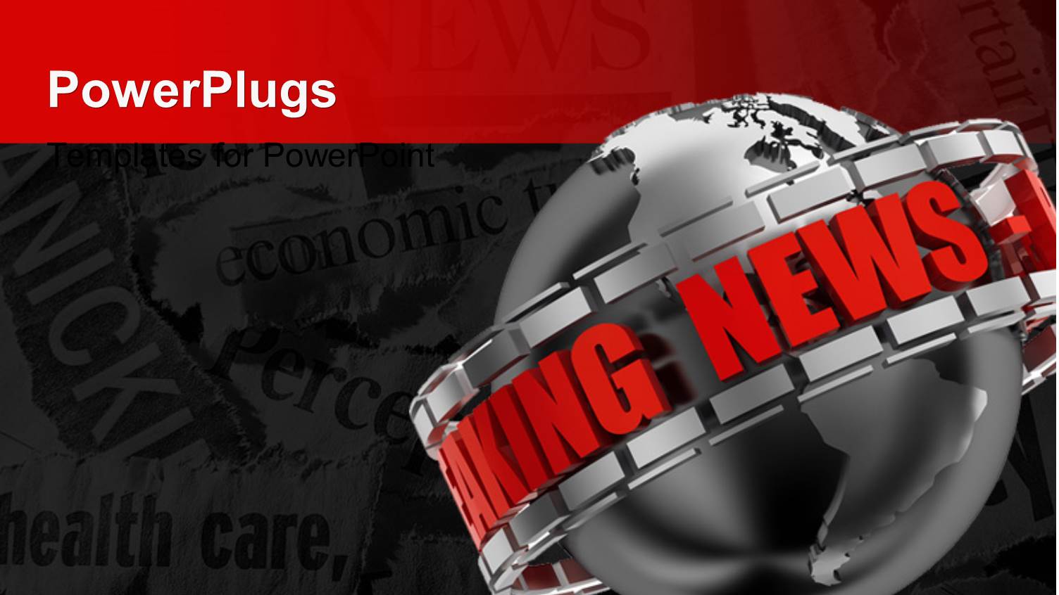 the Breaking News Promo on a 3D Black Colored Globe with Keywords in the Background