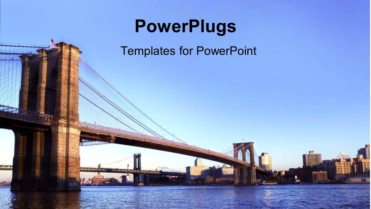 Bridges Over the River with City Depiction with large Buildings in the Background