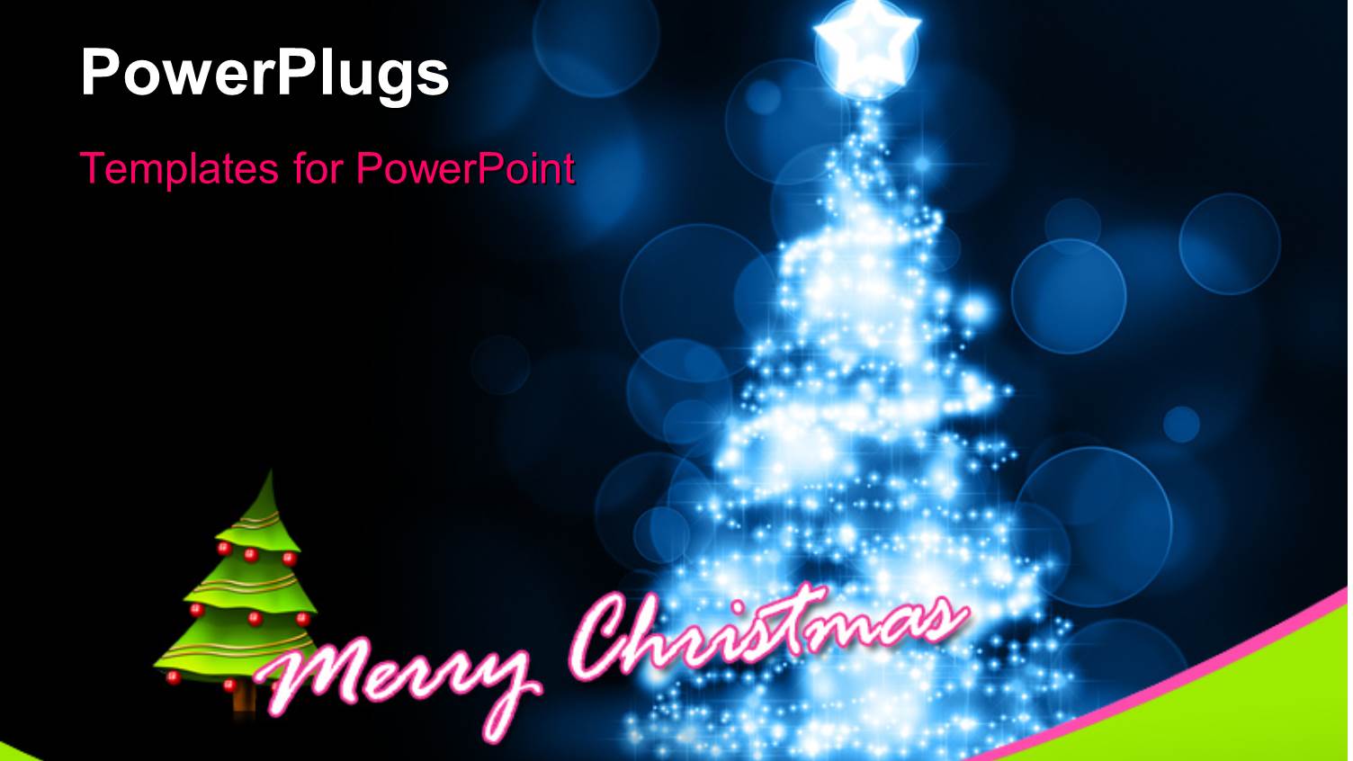 a Bright Colored Christmas Tree on a Blue Blurry Background