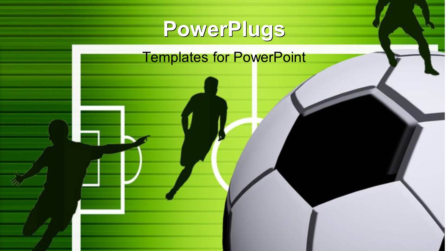 Bright Green Background with Black Horizontal Lines and Soccer Players on Pitch