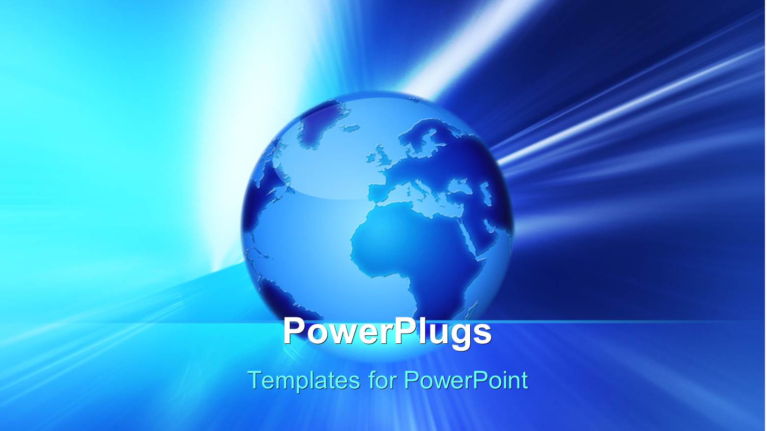 Bright Light Glow Over Earth Globe on Blue Surface