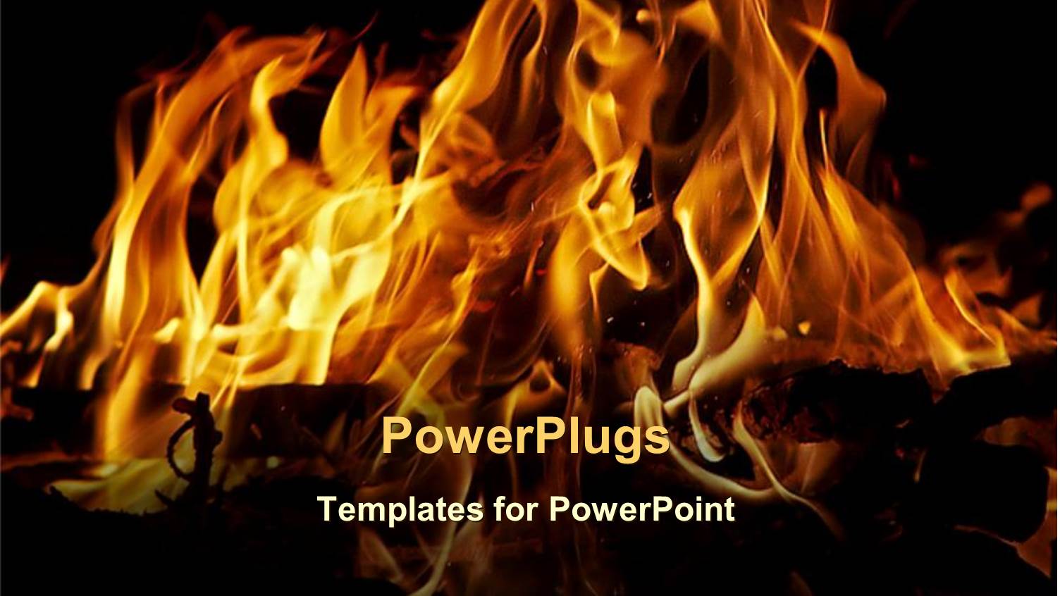 Bright Orange Flames on Dark Background