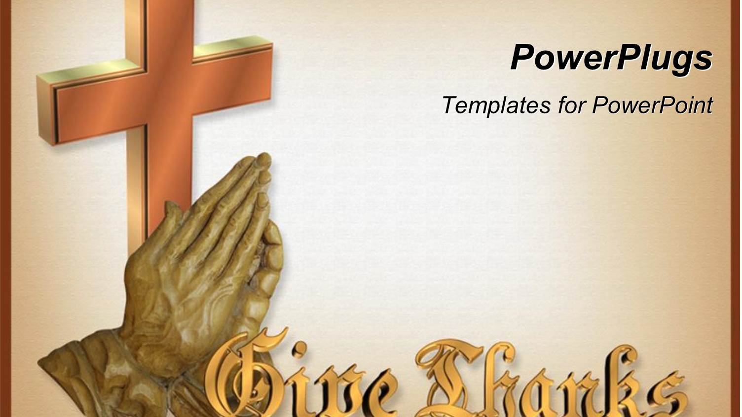 Bronze Sulpture of Hands Giving Thanks with 3D Cross