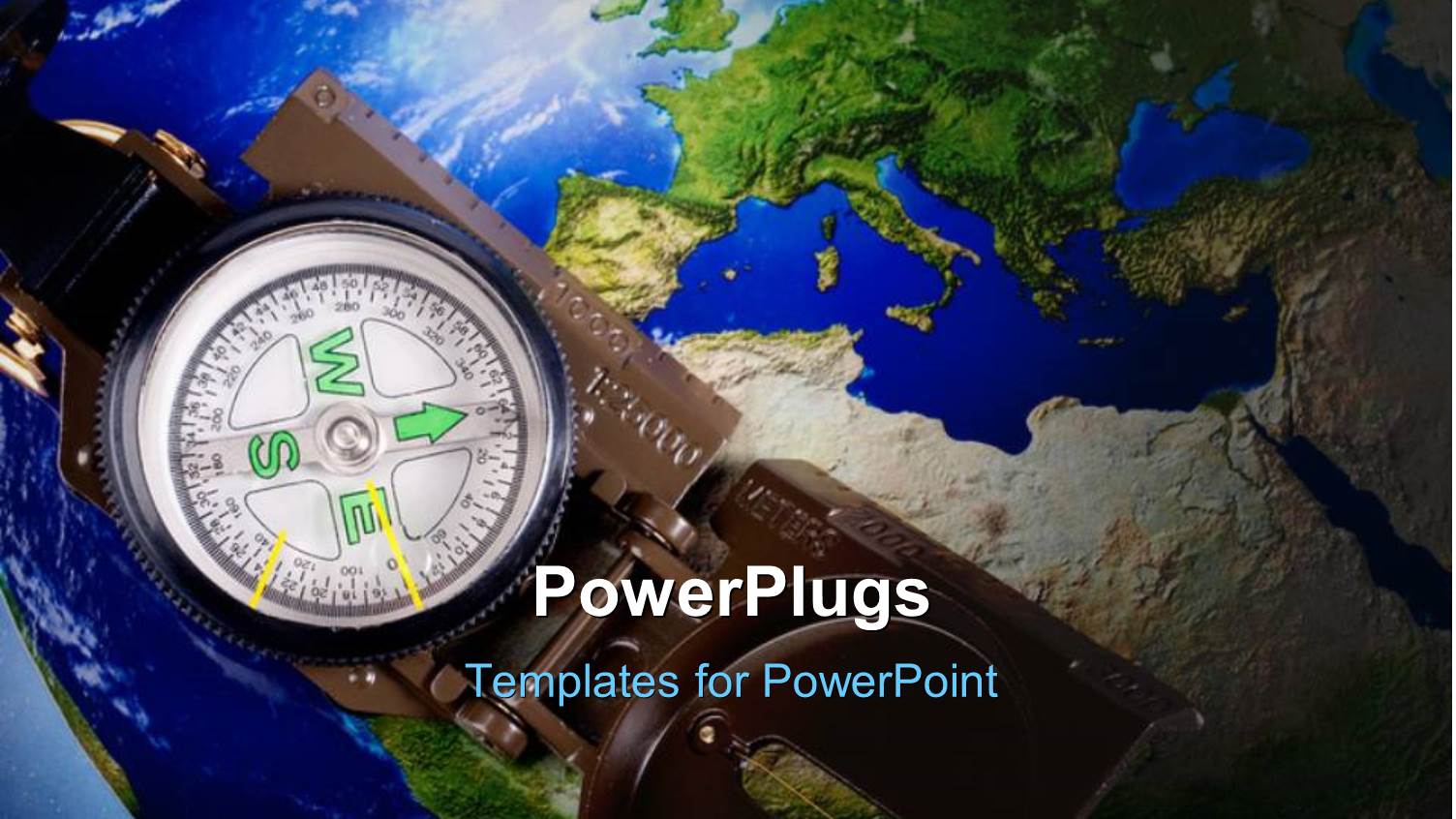 a Brown and Black Compass  on a large Globe