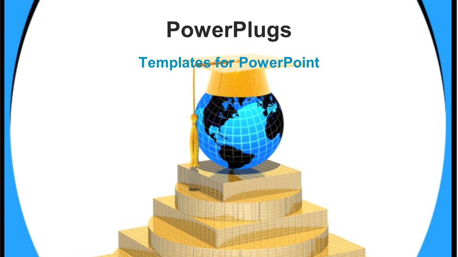 Brown Colored Pyramid with an Earth Globe and a Graduation Cap