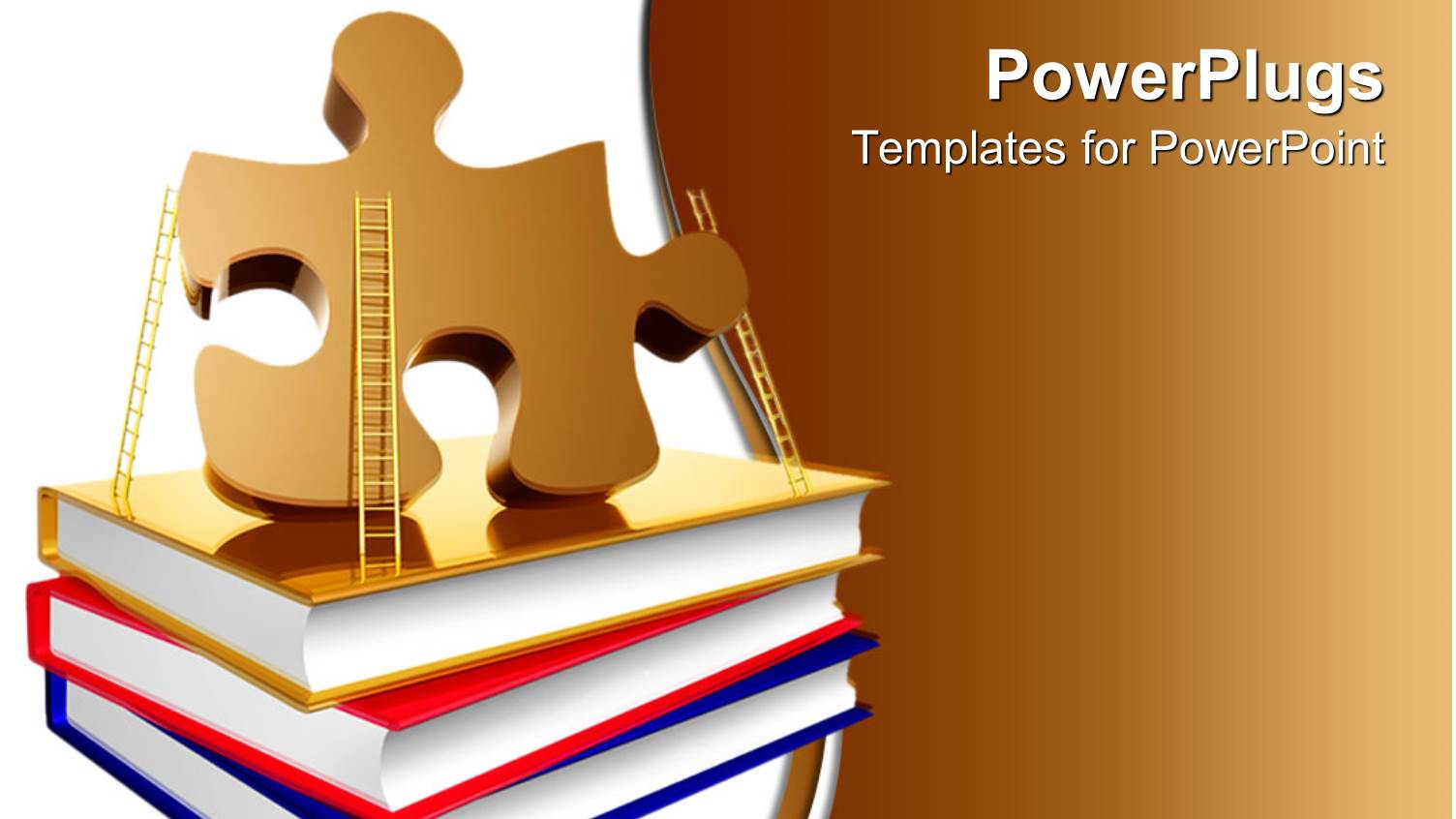 Brown Puzzle Piece Atop Stack of Books