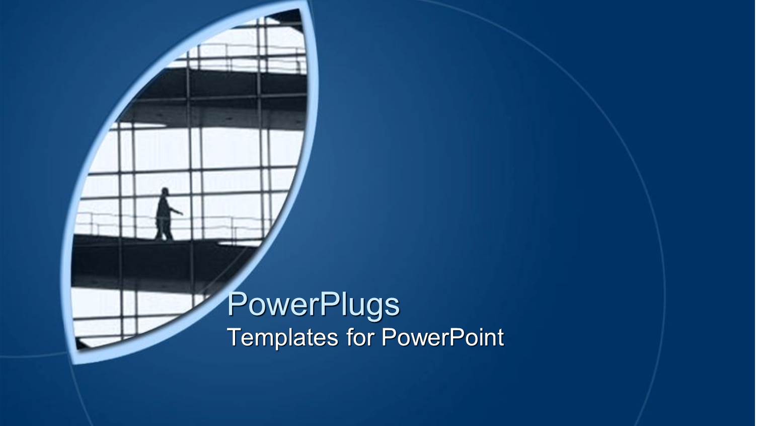 Building Constructing and a Man Walking Through the Layered Architectural Walkway in a small Depiction Surrounded by