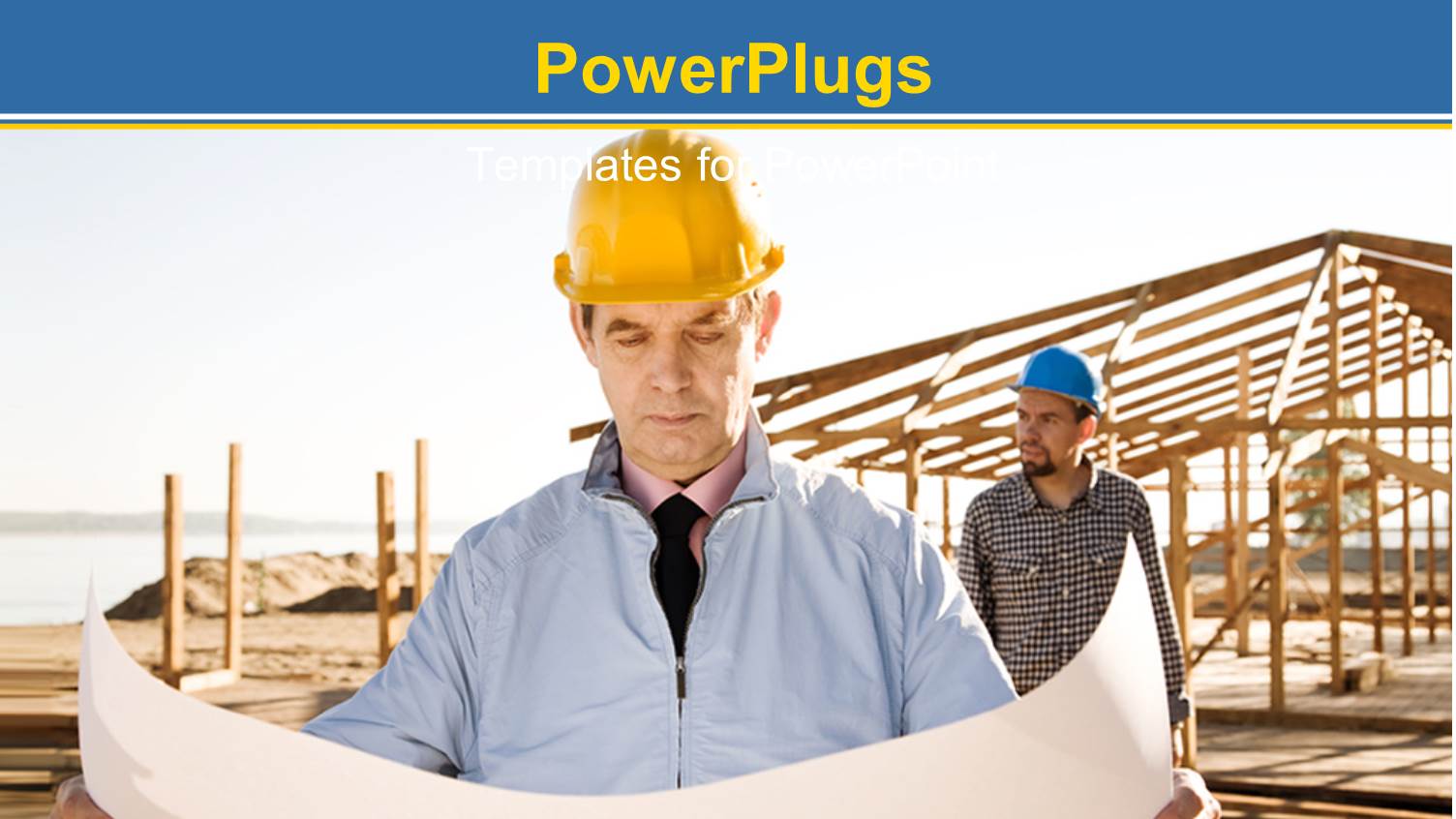 Building Engineer at Construction Site Inspects Floor Plan of House