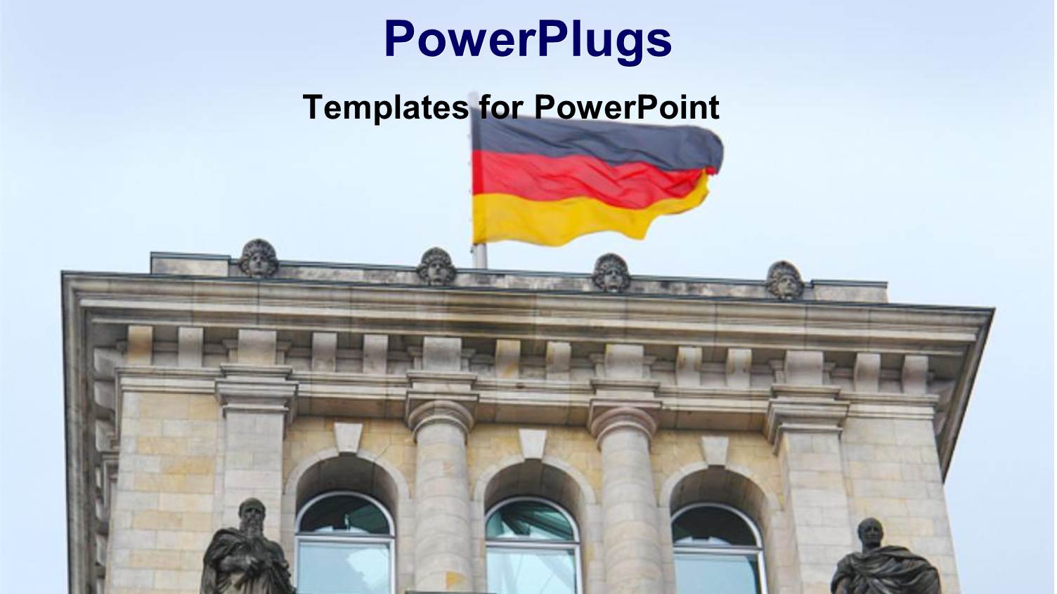 a Building in the Germany with a German Flag on the Top