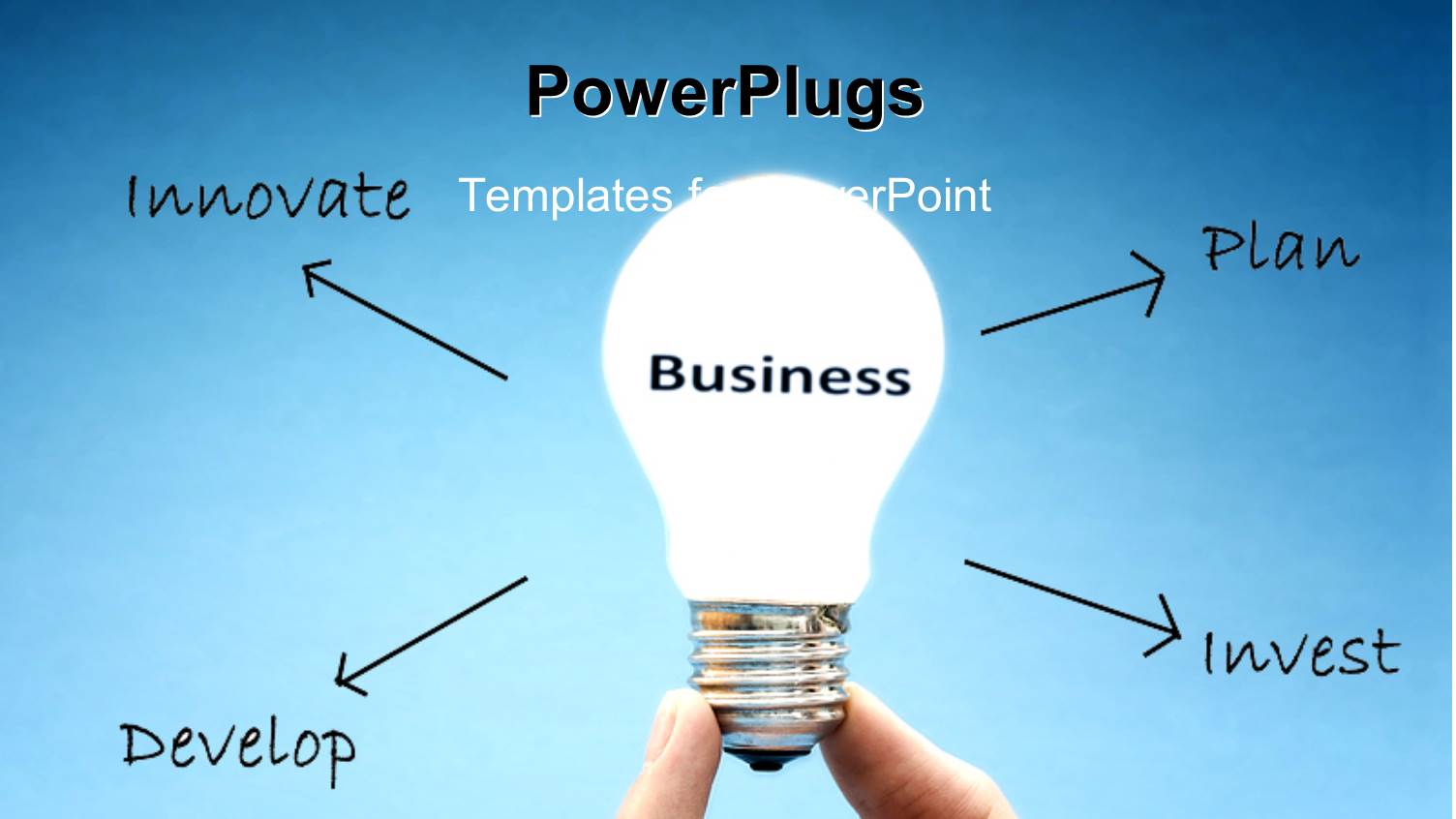 a Bulb with a Number of Arrows and Bluish Background