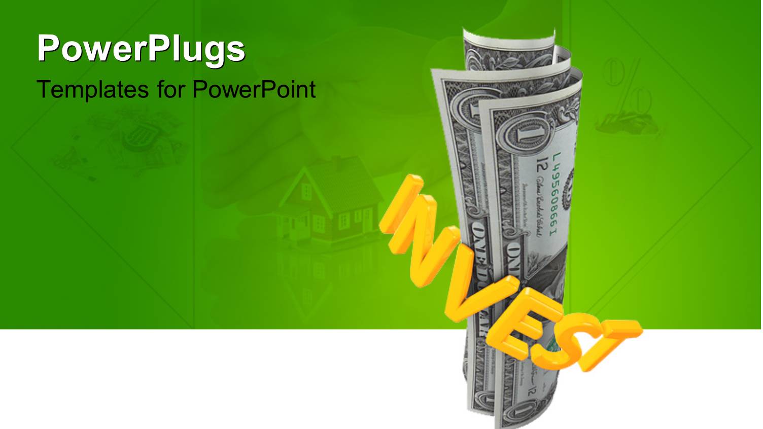 a Bundle of Dollars with Green Background and Place for Text