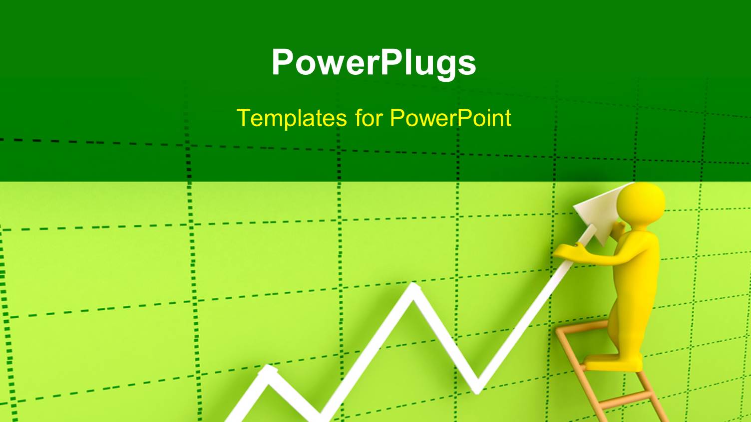 a Yellow 3D Character Climbing a Ladder and Holding a White Arrow