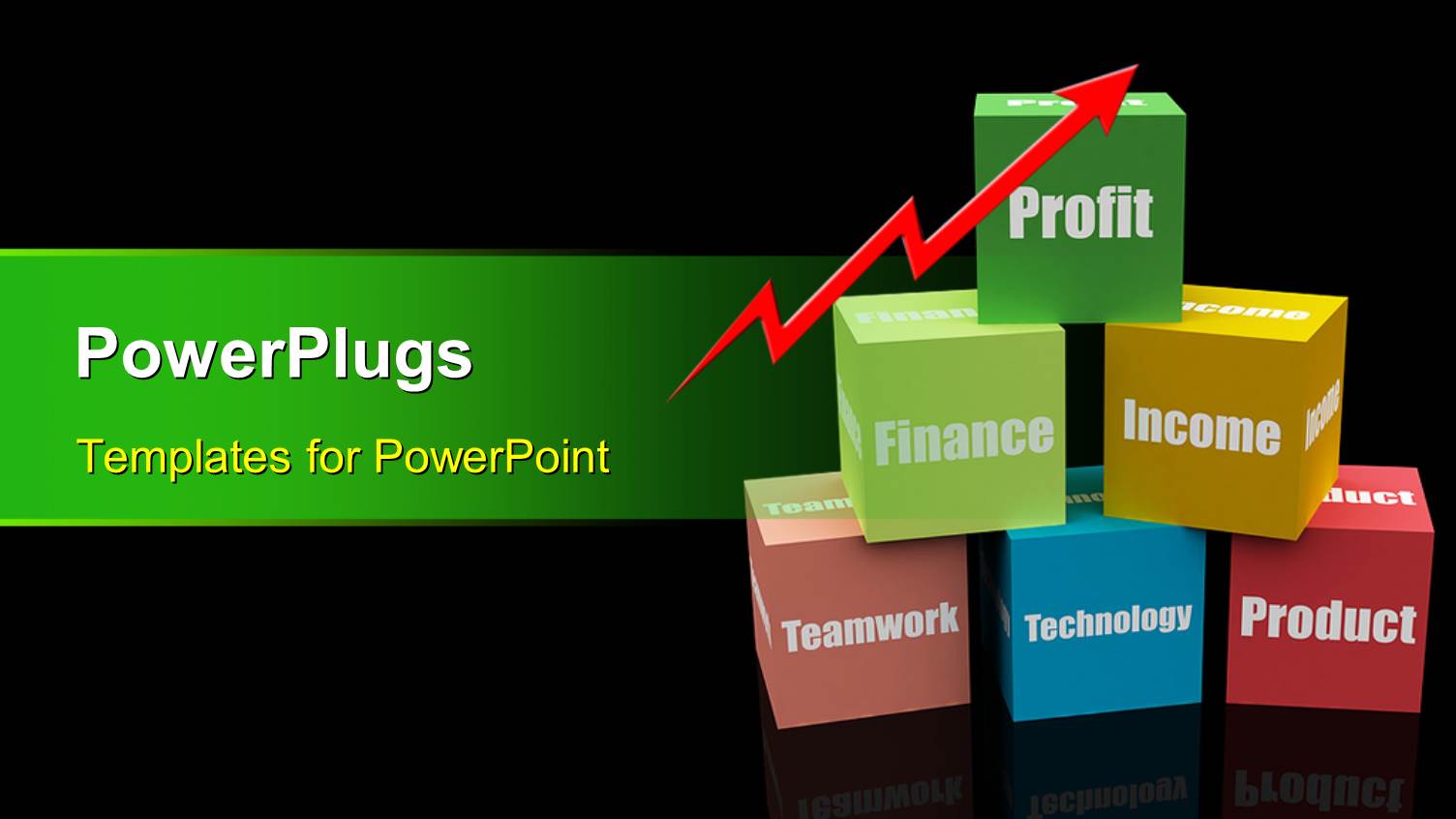 Depiction of Successful Business Cubes from Teamwork to Profit