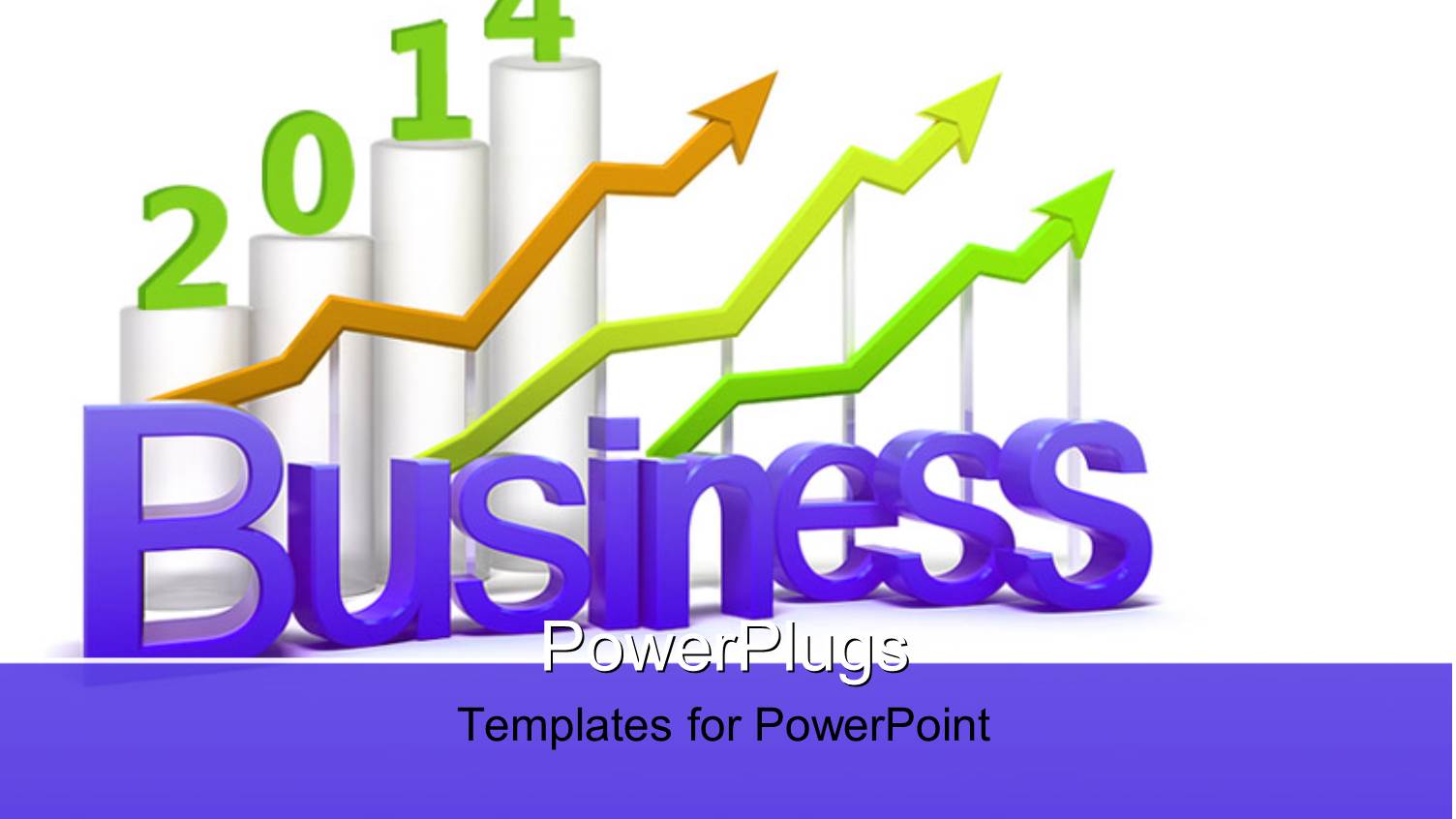 Business Chart with Three Colored Arrows on White Background