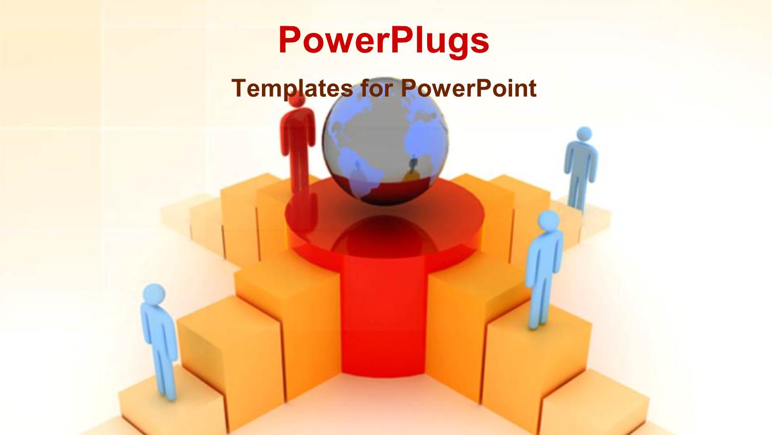 Business Competition Metaphor with People Climbing Stairs Toward Globe