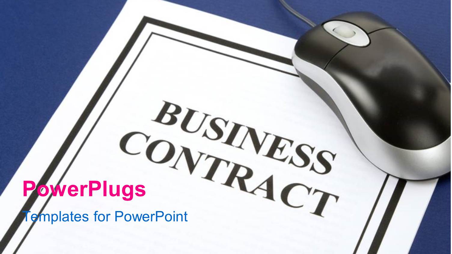 a Business Contract with a Mouse and Bluish Background