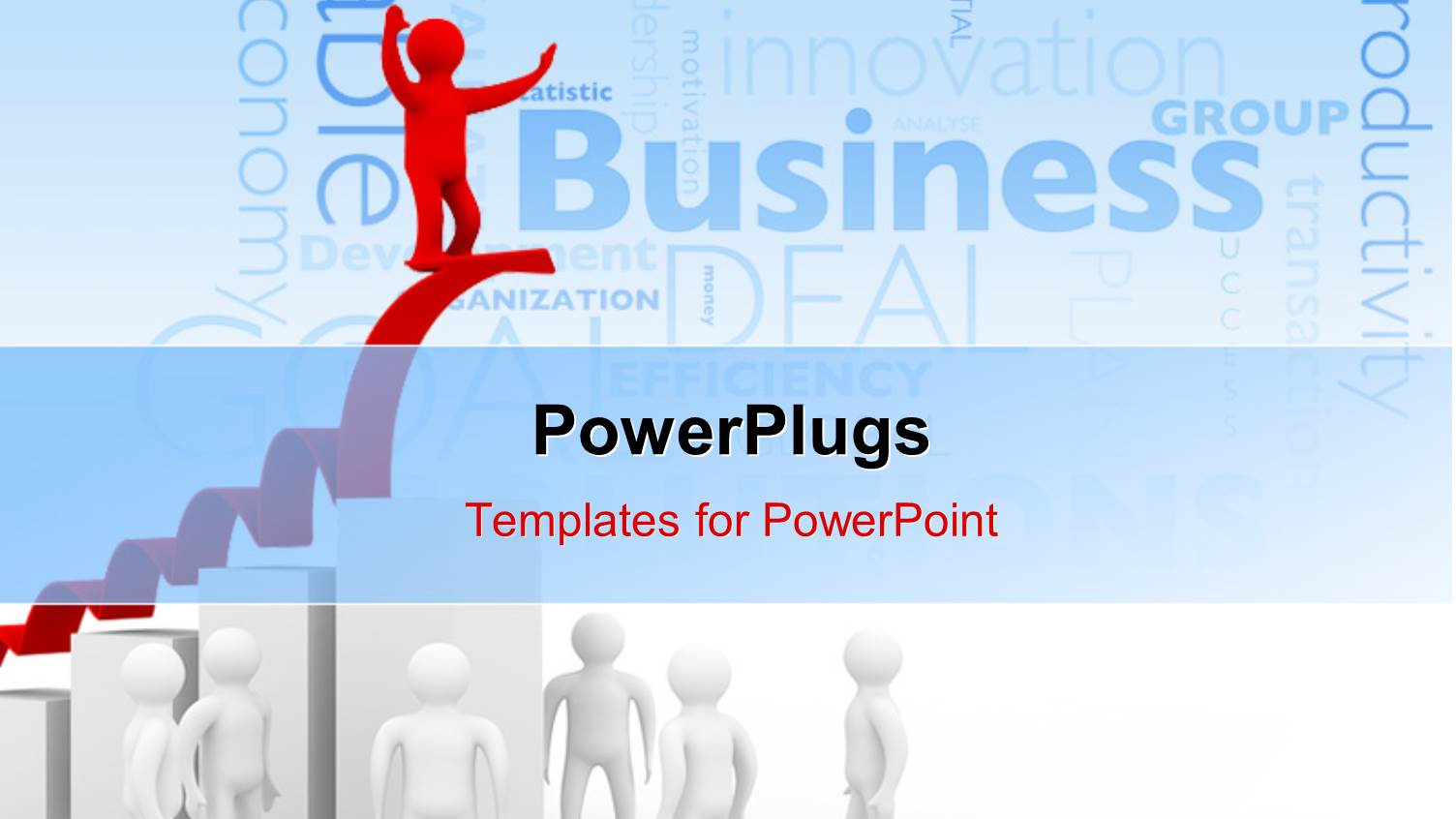 Business Depiction with Red 3D Man Climbing Arrow Over Financial Chart