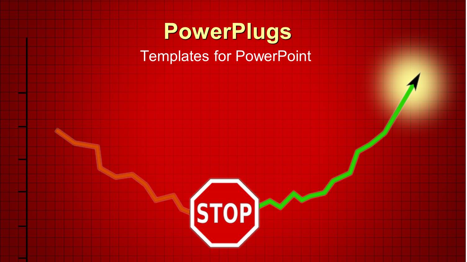 Business Growth Metaphor with Downward Trend Stopping and Upward Trend Starting