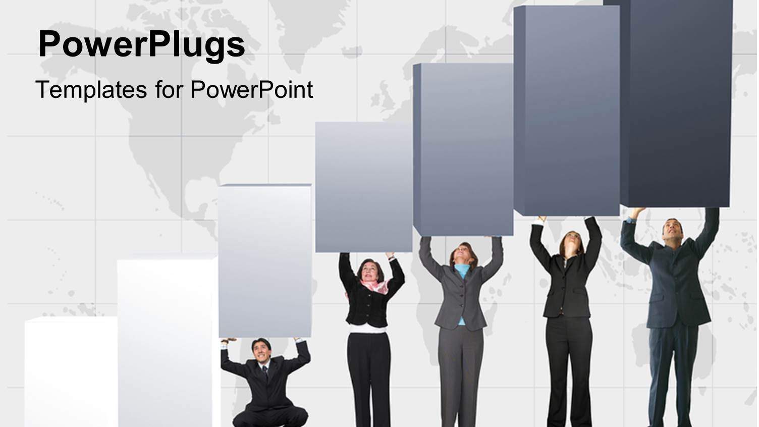Business Growth Metaphor with Team of Business Paper Holding Up Bar Graph
