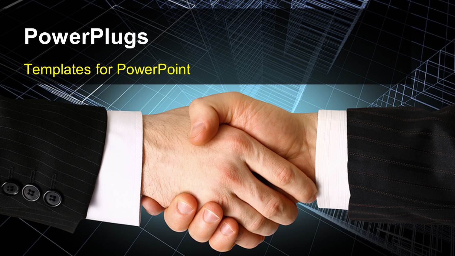 Hanshake of Business Professionals Over Office Buildings in Background