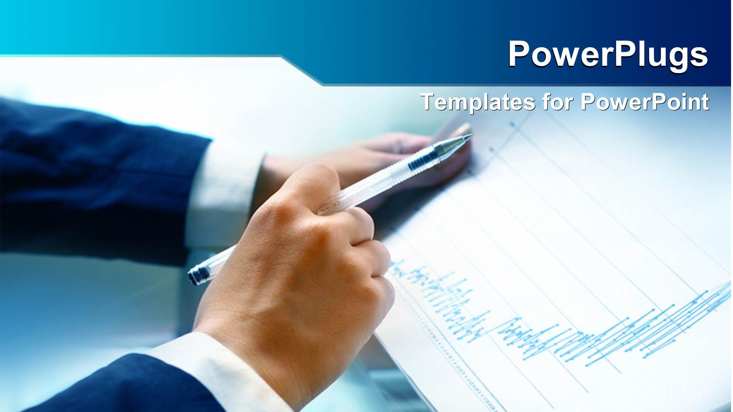 Business Man Analyzing Financial Reports with Blue Color