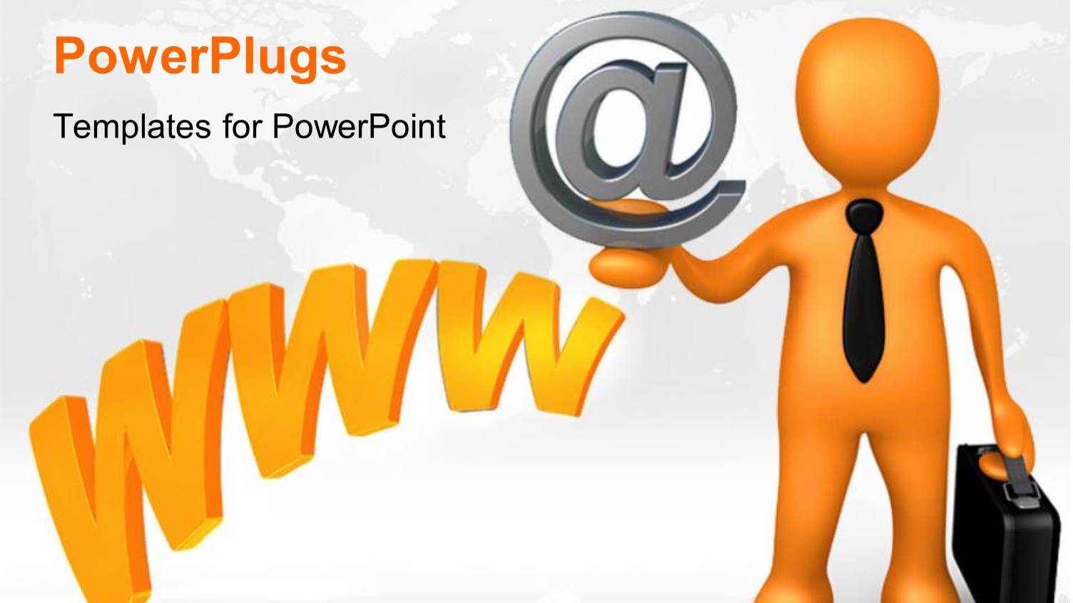 Business Man with Briefcase Carries Internet Symbol in Hand with 3D WWW