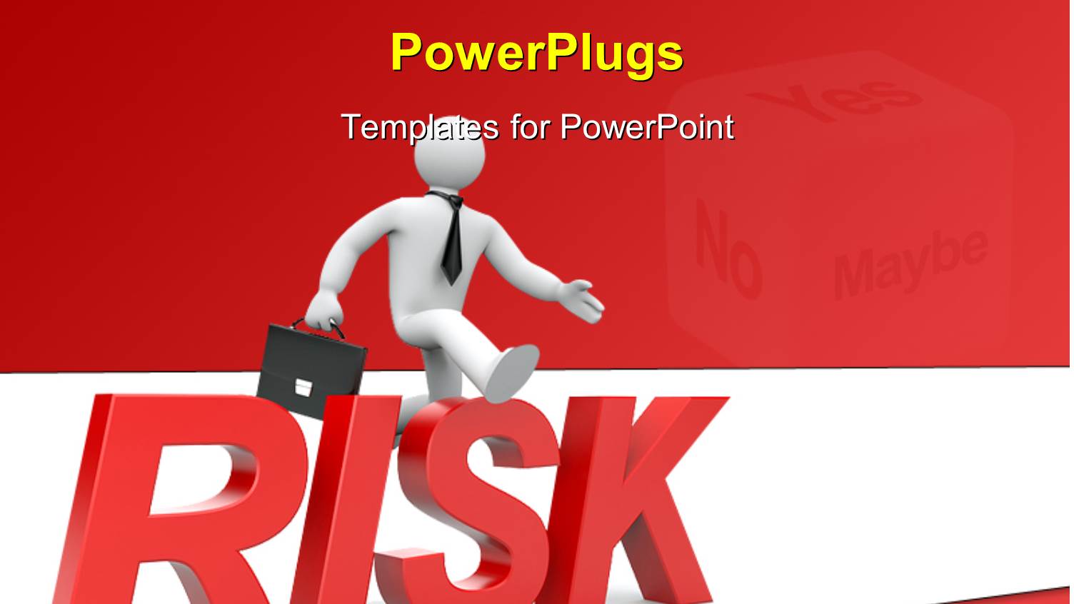 Business Man with Briefcase Jumping Over Obstacle and Risk Keyword with a Dice in Background