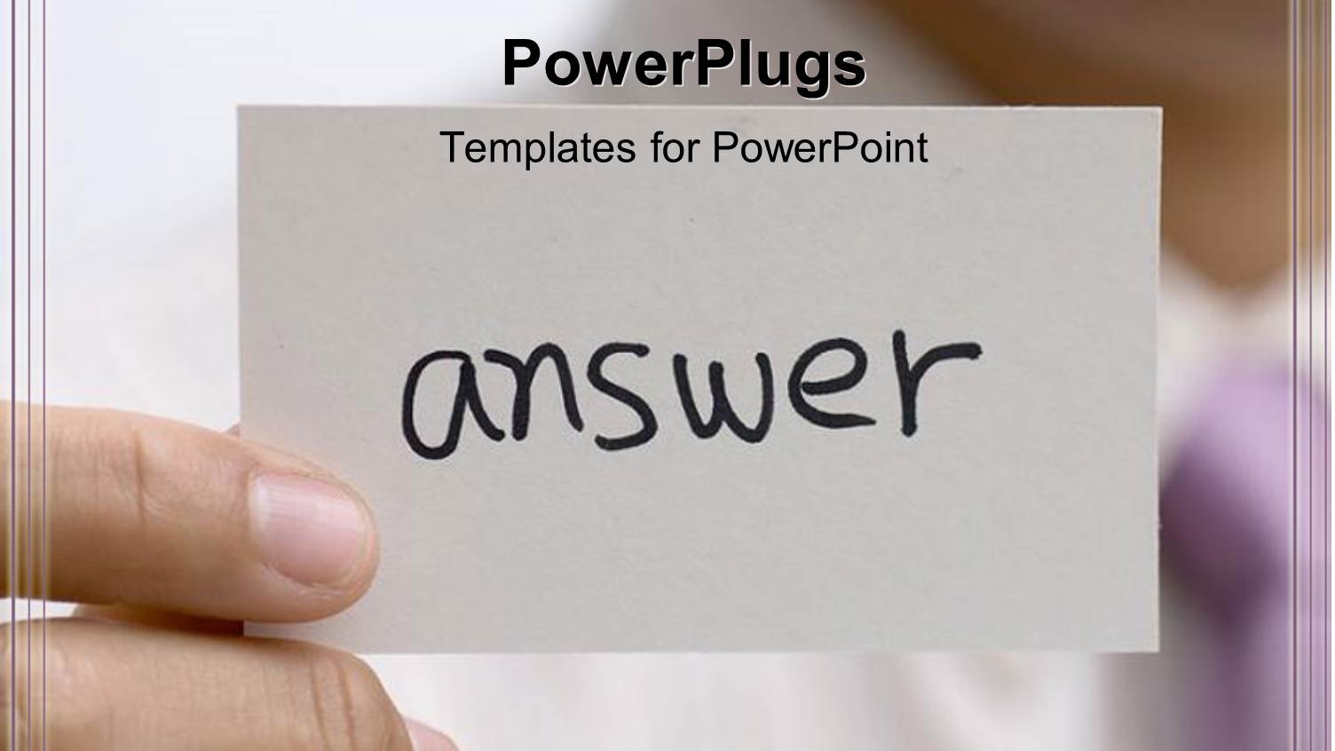 Business Man Raising White Answer Card on White Background 