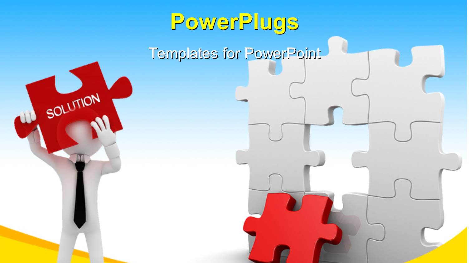 Business Man Trying to Find Missing Piece of Puzzle to Join the 3D Jigsaw